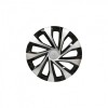Set 4 Capace Roti Negru Argintiu 502 15 Inch ALM Plastic ABS Rezistent Impact Universal Montaj Facil