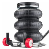 Cric pneumatic, capacitate 3.5 tone, perna aer 150 -400 mm 10 bari, cu roti si maner, Red Technic
