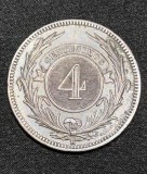 Moneda 4 centisimos 1869 H Uruguay
