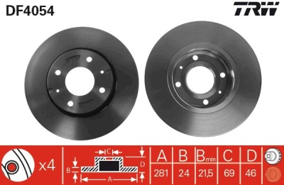 TRW DF4054 Disc frana foto