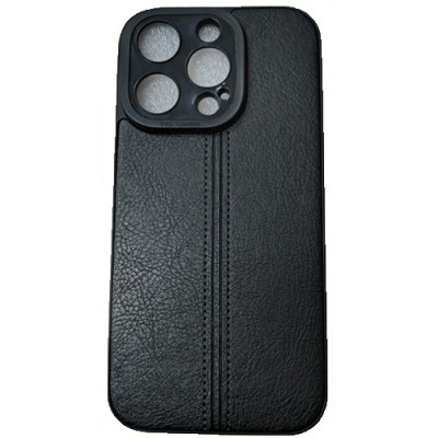 Husa Apple iPhone 14 Pro 6.1 Silicon Black Leather foto
