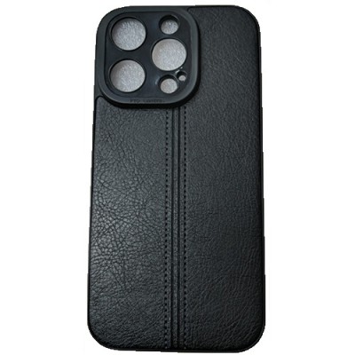 Husa iPhone 14 Pro 6.1 Silicon Black Leather foto
