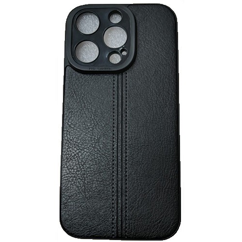 Husa iPhone 14 Pro 6.1 Silicon Black Leather