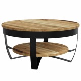Masuta de cafea din lemn masiv de mango nefinisat, 65 x 32 cm