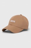BOSS șapcă de baseball din bumbac culoarea bej, cu imprimeu, 50495121