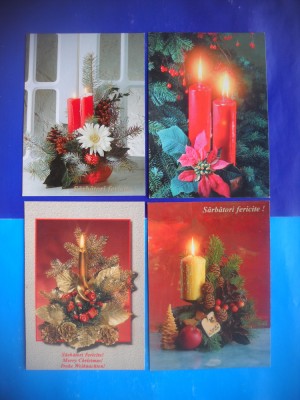HOPCT LOT 1917 FELICITARE CRACIUN/AN NOU -4 CARTI POSTALE-NECIRCULATE foto