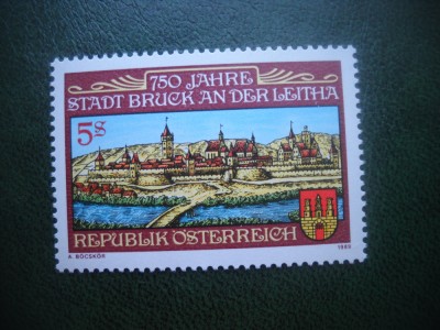 HOPCT TIMBRE MNH 613 FELDBACH 750 ANI 1989 -1 VAL AUSTRIA foto