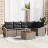 VidaXL Set canapea grădină 6 pcs Gri 55 x 55 x 37 cm Poliratan &amp; Oţel