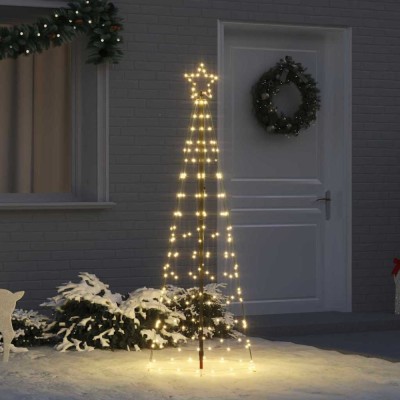 vidaXL Brad de Crăciun LED cu 390 LED Alb cald 250 cm Fier 42018749 foto