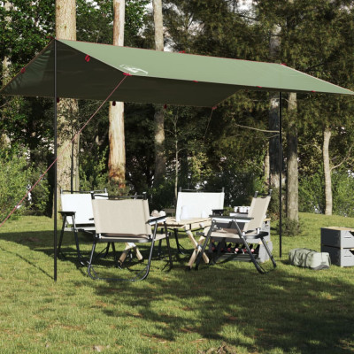 vidaXL Prelată de camping, verde, 400x294 cm, impermeabilă foto