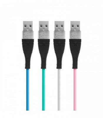 Cablu de date si incarcare iPhone lightning invelis siliconic 1m 2A foto