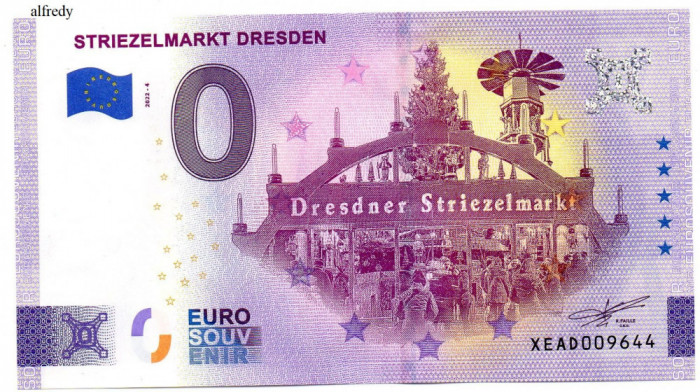 GERMANIA 2023 0 EURO SOUVENIR, Striezelmark, Dresda, UNC