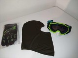 Set Accesorii Moto Off Road ATV Enduro: Cagula, Ochelari, Manusi Negre 3XL Unisex Barbati Dame