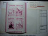 TANZANIA BLOC FAUNA EROARE / LIPSA CULORI MNH