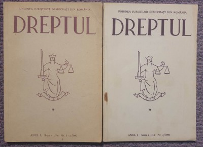 Dreptul tabla de materii 1990, Nr 1-3 stare buna, 146+78 pagini foto