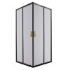 Cabină de duș pătrată Tiara Square Gold 80x80 cm fără cădiță de duș
