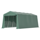 Outsunny Carport 6m x 3m, cort de depozitare pentru gradina, din PVC anti-UV si usi duble cu fermoar | Aosom Ro