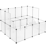 SONGMICS Tarc pentru animale mici rozatoare, din plastic, modulara DIY, 143x108x92cm, alb Household NewTrend