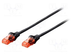 Cablul Patch Cord U/UTP 5e litat CCA PVC negru 7m 26AWG DIGITUS foto
