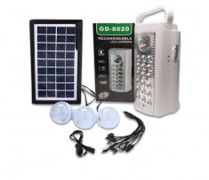 Kit Solar GD-8020 cu 3 becuri incluse foto