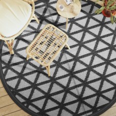 vidaXL Covor de exterior, ARAKIL negru, &Oslash;200 cm, PP