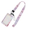 Ecuson Legitimatie Marble Roz, 8.5x5cm, Snur 42cm, Clips Detasabil