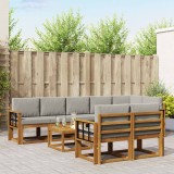 vidaXL Set de canapele de exterior 9 pcs Gri natural și deschis 3366614