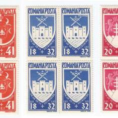 |Romania, LP 148 I/1942, Un an Bucovina, blocuri de 4 timbre, MNH