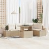 VidaXL Set de canapele pentru grădină 6 pcs Bej Rattan poli 3357924