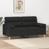 VidaXL Canapea cu 2 locuri cu pernuțe, negru, 140 cm, textil 3200825