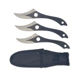 Set 3 Cutite de Aruncat Foc Incrucisat cu Husa