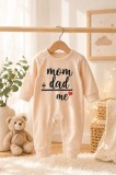 Salopeta crem fara botosei pentru bebelusi cu mesaje (Marime Disponibila: 3