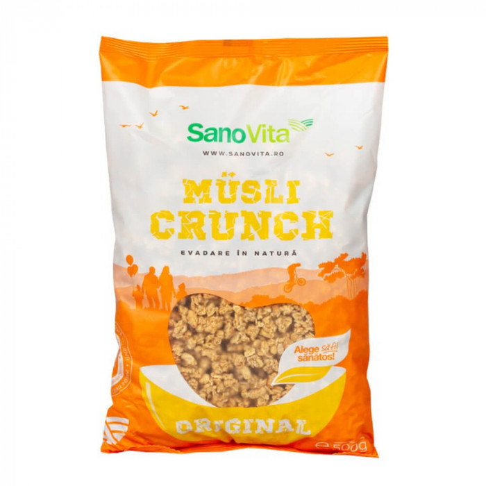 Musli Crunch Sano Vita 500g, Musli, Musli Sano Vita, Musli Sano Vita Crunch, Cereale Musli, Musli Cereale, Cereale Musli Sano Vita, Musli SanoVita, Mu