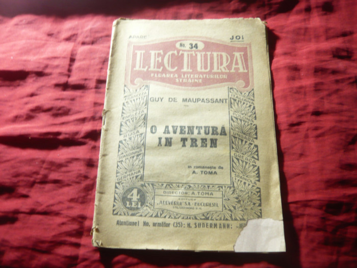 Guy de Maupassant - O aventura in tren - Colectia Lectura 34 ,trad.A.Toma, 32pag