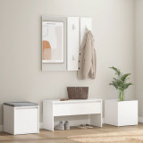 vidaXL Set mobilier pentru hol, alb, lemn compozit