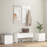 Set de mobilier pentru hol, alb, lemn prelucrat