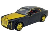 Macheta metal Rolls Royce Phantom limuzina negru auriu replica deschide usi, capota si portbagaj scara 1/24