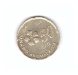 Moneda Malaezia 50 sen 2015, stare buna, curata