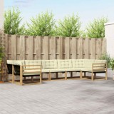 vidaXL Set de canapele de exterior cu pernă 7 pcs Alb și crem 3389032