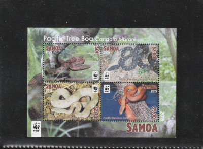 Samoa 2015-Fauna,WWF,Reptile,Serpi,,MNH,Mi.Bl 95 foto