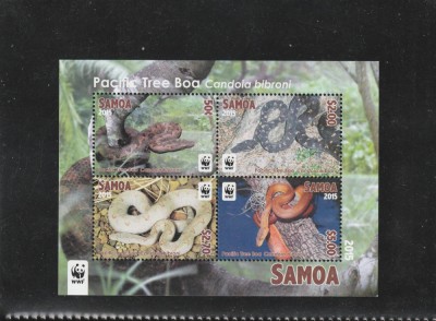 Samoa 2015-Fauna,WWF,Reptile,Serpi,,MNH,Mi.Bl 95 foto