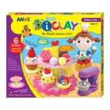 Plastilina Amos iClay IC18P6BK, cu accesorii Bakery