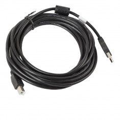 Cablu USB 2.0 pentru imprimanta, Lanberg 41351, lungime 5 m, cu miez de ferita, USB-A tata la USB-B tata, negru