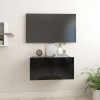 Gossi dulapuri tv suspendate, negru, 60x30x30 cm