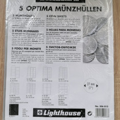 Set 5 folii Optima pentru 35 monede cu diametru maxim 27 mm