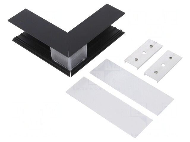Conector aluminiu anodat negru 270&deg; VARIO30