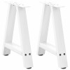 VidaXL Picioare pentru măsuță de cafea &icirc;n formă de A, 2 buc., alb, 38x(42-43) cm, oțel
