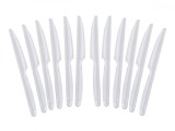 Set 12 cutite masa 18 cm, plastic reutilizabil, albe