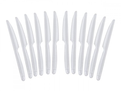 Set 12 cutite masa 18 cm, plastic reutilizabil, albe foto