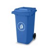 Container gunoi Mirpol 120L, plastic HDPE, albastru, cu roti, capac etans, exterior/interior, rezistent UV si intemperii